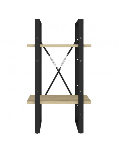 Libreria 2 Ripiani Rovere Sonoma 40x30x70 cm Legno Multistrato