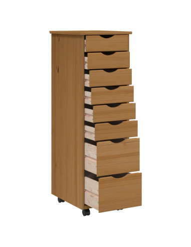 Armadietto Rotante con Cassetti MOSS Miele Legno Massello Pino