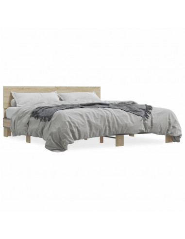 Giroletto Rovere Sonoma 200x200 cm Legno Multistrato e Metallo