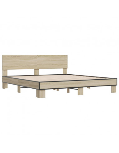 Giroletto Rovere Sonoma 200x200 cm Legno Multistrato e Metallo