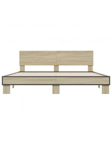 Giroletto Rovere Sonoma 200x200 cm Legno Multistrato e Metallo