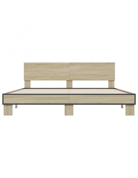 Giroletto Rovere Sonoma 200x200 cm Legno Multistrato e Metallo