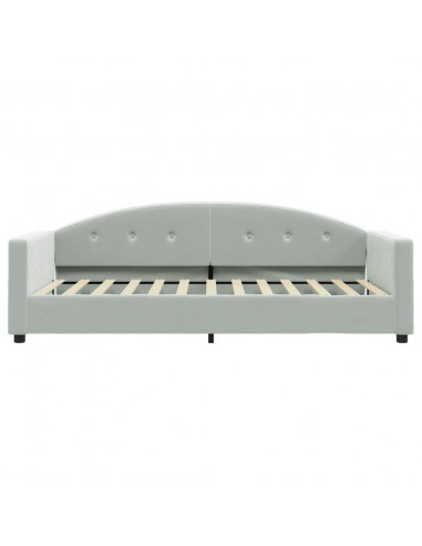 Letto da Giorno Grigio Chiaro 90x200 cm in Velluto