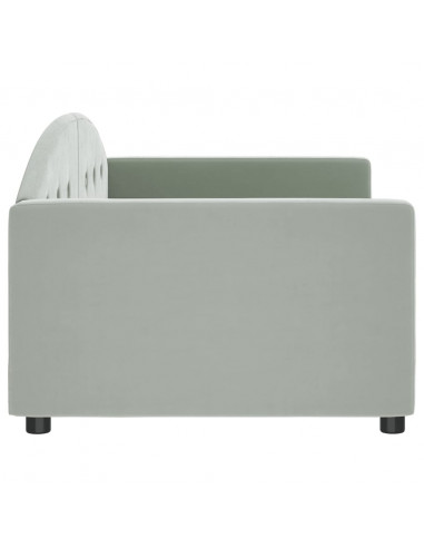 Letto da Giorno Grigio Chiaro 90x200 cm in Velluto