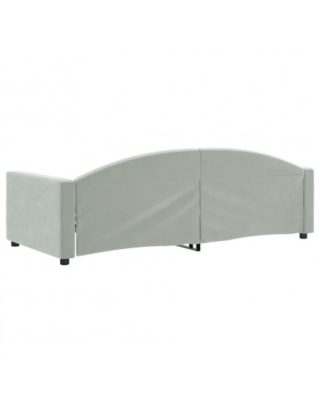 Letto da Giorno Grigio Chiaro 90x200 cm in Velluto