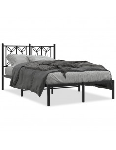 Giroletto con Testiera in Metallo Nero 120x190 cm 2