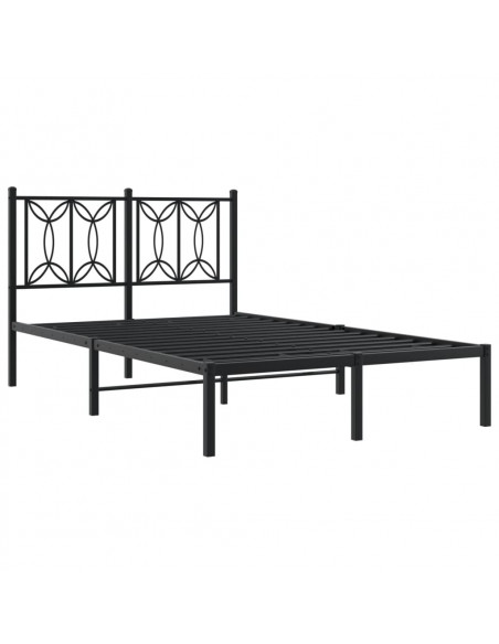 Giroletto con Testiera in Metallo Nero 120x190 cm