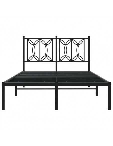 Giroletto con Testiera in Metallo Nero 120x190 cm