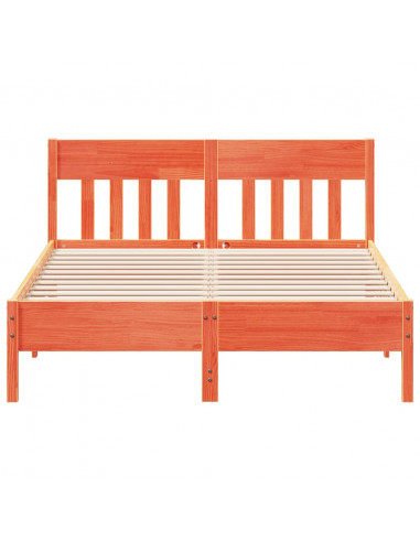 Giroletto con Testiera Marrone Cera 140x190 cm Massello Pino