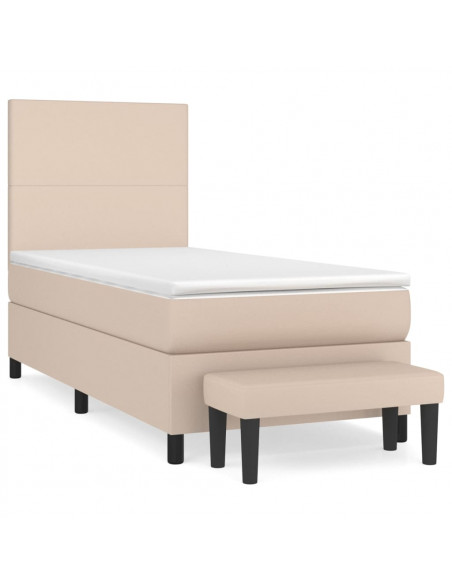 Giroletto a Molle con Materasso Cappuccino 90x200 cm Similpelle
