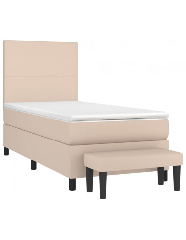 Giroletto a Molle con Materasso Cappuccino 90x200 cm Similpelle