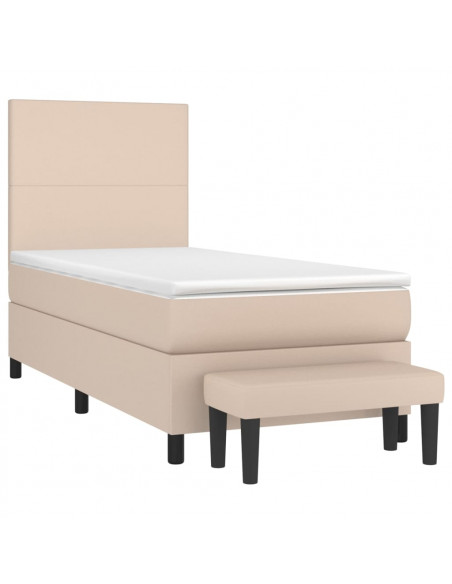 Giroletto a Molle con Materasso Cappuccino 90x200 cm Similpelle