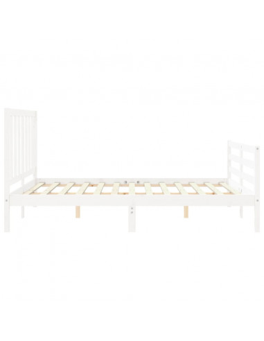 Giroletto con Testiera Bianco 160x200 cm Legno Massello