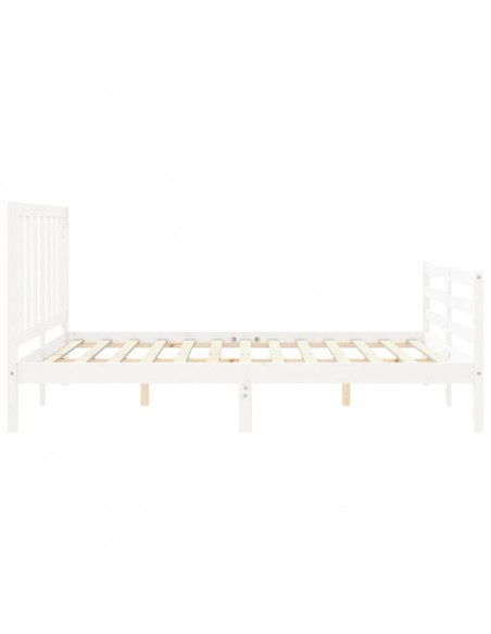 Giroletto con Testiera Bianco 160x200 cm Legno Massello