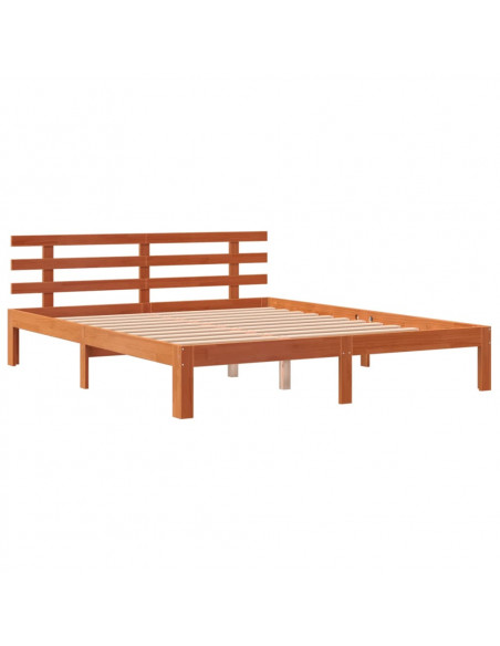 Giroletto con Testiera Marrone Cera 150x200 cm Massello Pino