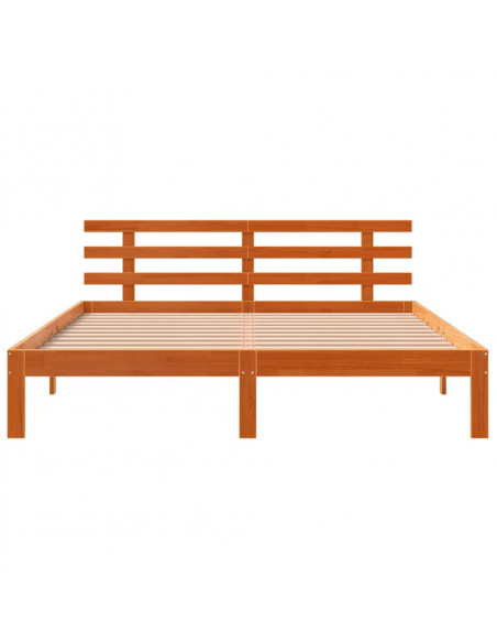Giroletto con Testiera Marrone Cera 150x200 cm Massello Pino