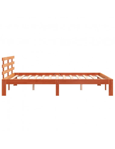 Giroletto con Testiera Marrone Cera 150x200 cm Massello Pino