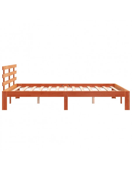 Giroletto con Testiera Marrone Cera 150x200 cm Massello Pino
