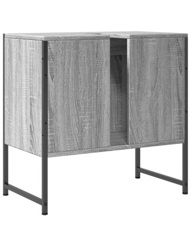 Mobile Lavabo Bagno Grigio Sonoma 60x33x60 cm Legno Multistrato