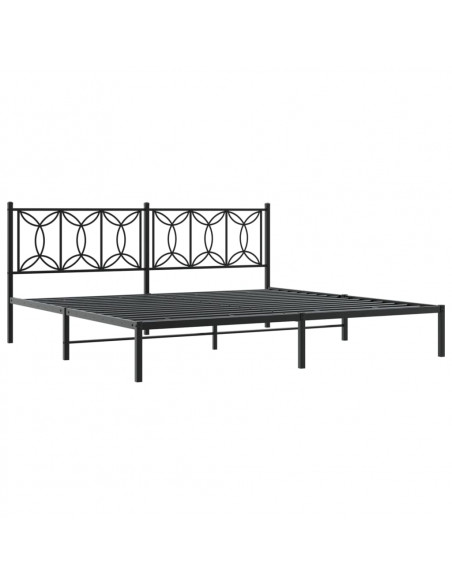 Giroletto con Testiera in Metallo Nero 200x200 cm