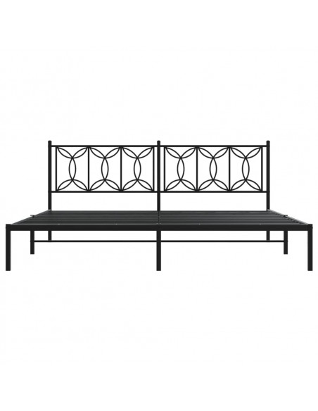 Giroletto con Testiera in Metallo Nero 200x200 cm