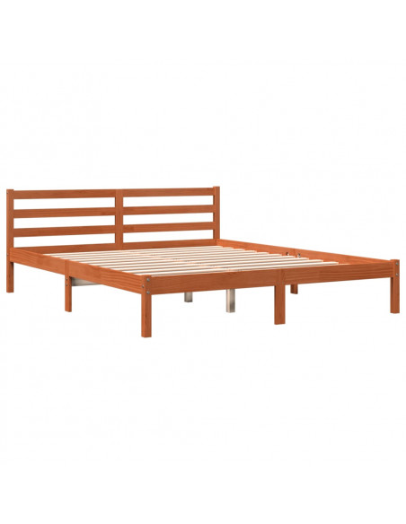 Letto senza Materasso Marrone Cera 180x200 cm in Legno di Pino