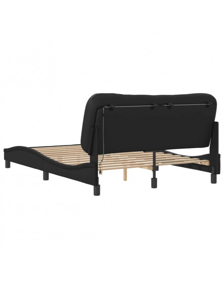 Giroletto con Luci LED Nero 120x200 cm in Similpelle