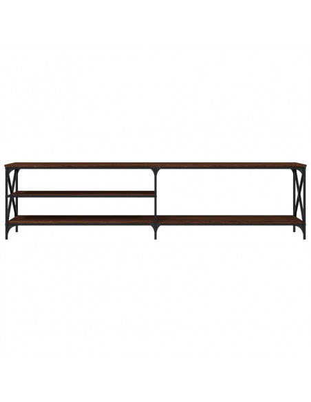 Mobile TV Rovere Marrone 200x40x50cm Legno Multistrato Metallo