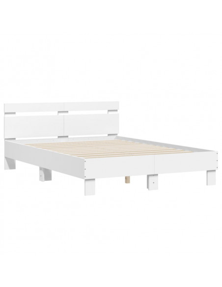 Giroletto con Testiera Bianco 135x190 cm in Legno Multistrato