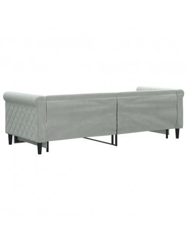Divano Letto con Letto Estraibile Grigio Chiaro 80x200 Velluto