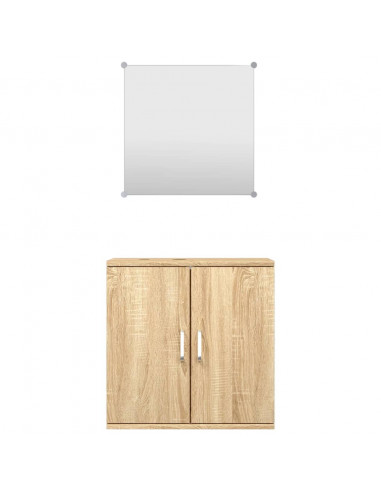 Set Mobili da Bagno 2 pz Rovere in Legno Multistrato