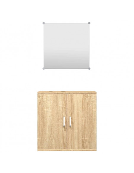 Set Mobili da Bagno 2 pz Rovere in Legno Multistrato