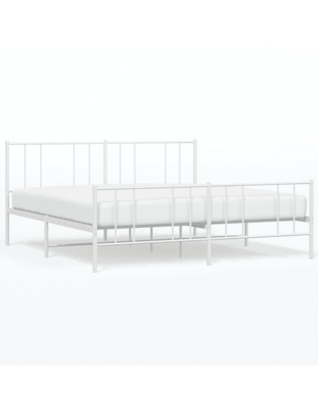 Giroletto con Testiera e Pediera Metallo Bianco 183x213 cm