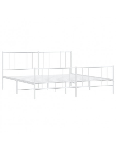 Giroletto con Testiera e Pediera Metallo Bianco 183x213 cm