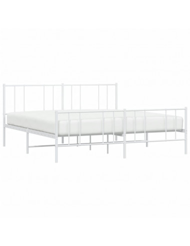 Giroletto con Testiera e Pediera Metallo Bianco 183x213 cm