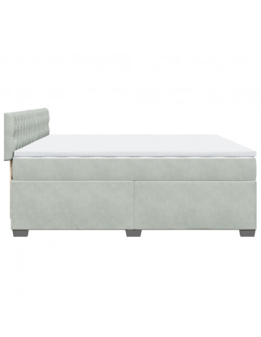 Giroletto a Molle con Materasso Grigio Chiaro 200x200cm Velluto