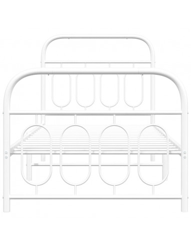 Giroletto con Testiera e Pediera Metallo Bianco 80x200 cm