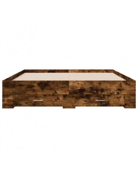 Giroletto con Cassetti Rovere Fumo 150x200 cm Legno Multistrato