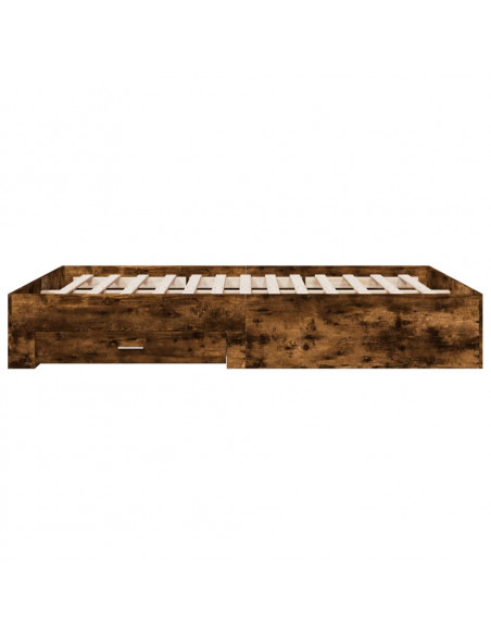 Giroletto con Cassetti Rovere Fumo 150x200 cm Legno Multistrato