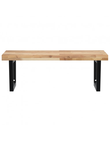 Ripiano a Parete per Lavabo in Acciaio e Massello di Acacia