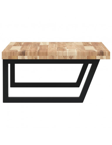 Ripiano a Parete per Lavabo in Acciaio e Massello di Acacia