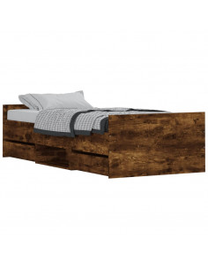 Giroletto con Testiera e Pediera Rovere Fumo 90x190 cm 2