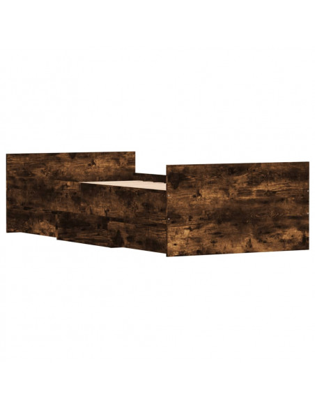 Giroletto con Testiera e Pediera Rovere Fumo 90x190 cm