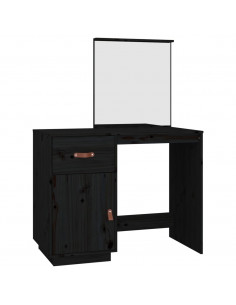 Toeletta Nera 95x50x134 cm in Legno Massello di Pino 2