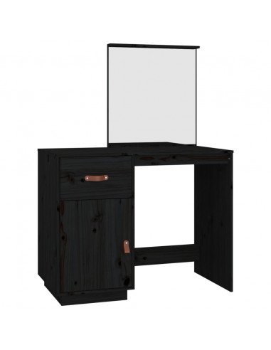 Toeletta Nera 95x50x134 cm in Legno Massello di Pino