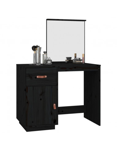 Toeletta Nera 95x50x134 cm in Legno Massello di Pino