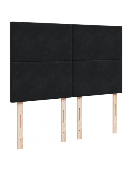 Giroletto a Molle con Materasso Nero 140x200 cm in Velluto