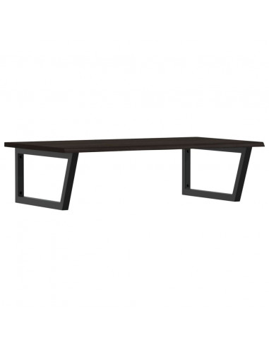 Ripiano a Parete per Lavabo in Acciaio e Massello di Rovere