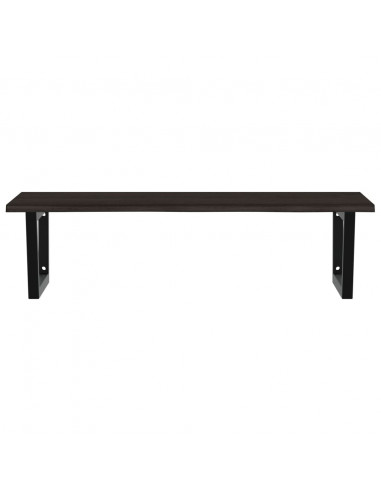 Ripiano a Parete per Lavabo in Acciaio e Massello di Rovere