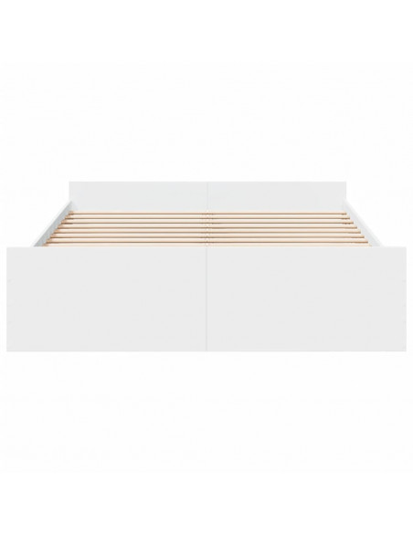 Giroletto con Cassetti Bianco 150x200 cm in Legno Multistrato